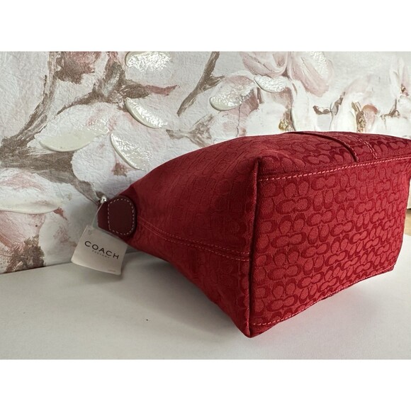 Coach Soho Vintage mini signature top handle red canvas bag new F40589 - Picture 8 of 16